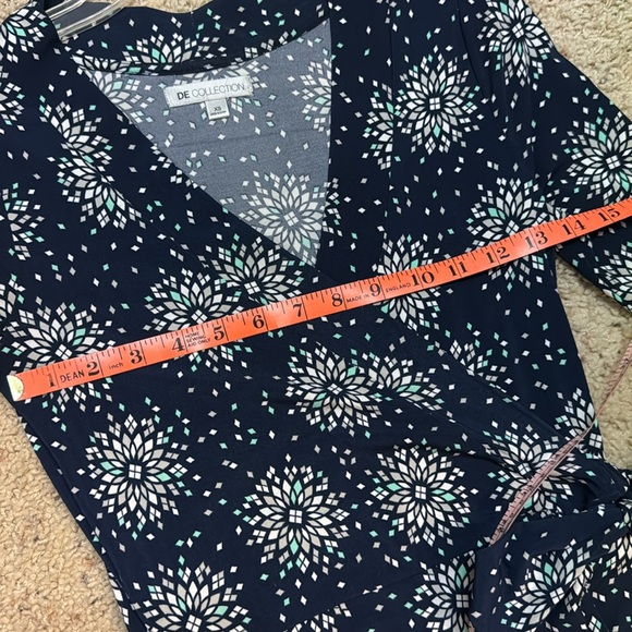 DownEast Navy Wrap Dress XS - Picture 5 of 7